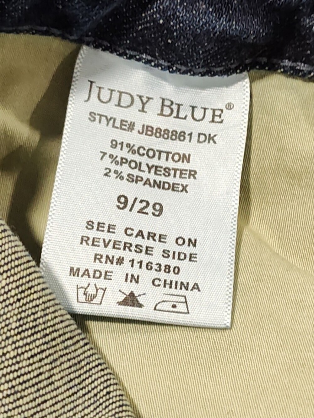 Judy Blue Straight Leg Blue Jeans Women’s 9/29 Dark Wash High Rise - JB88861 DK - Picture 10 of 13